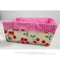 DIY bag cherry and dot cotton pink fabric organizer bag, home storage bag from China
